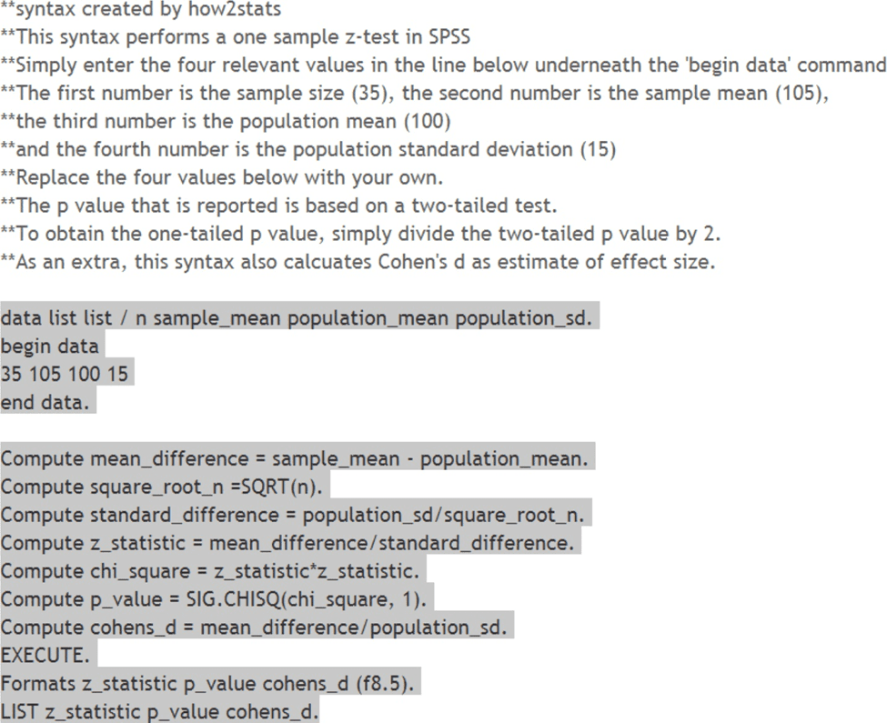 کد هایی که باید برای آزمون Z در SPSS اجرا کرد 