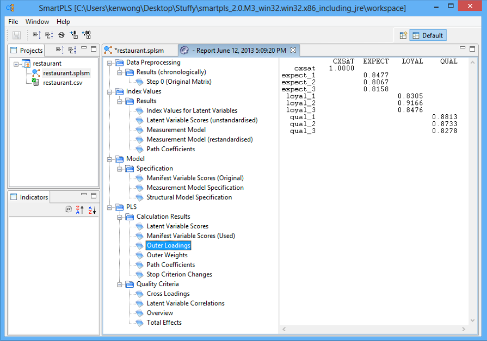 ارزیابی خروجی نرم افزار SmartPLS1